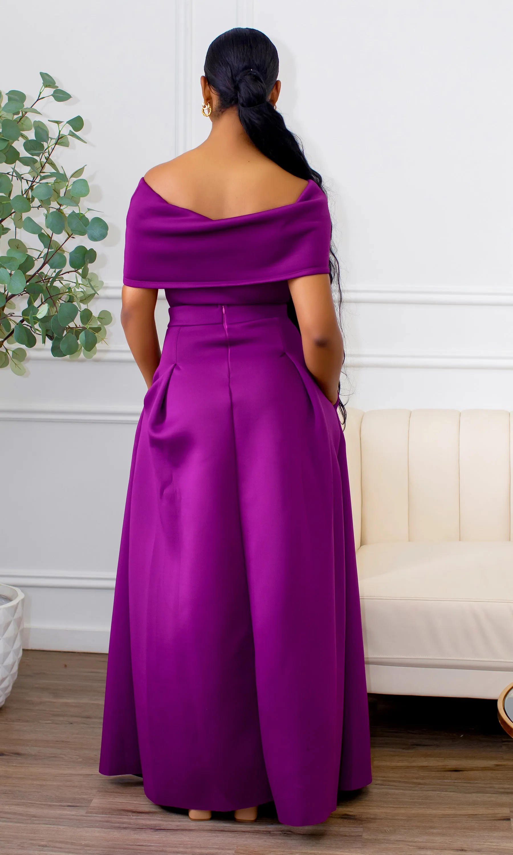 Veronica | Off The Shoulder Crop Skirt Set - Violet V2 sold by Cutely Covered product image thumbnail 5