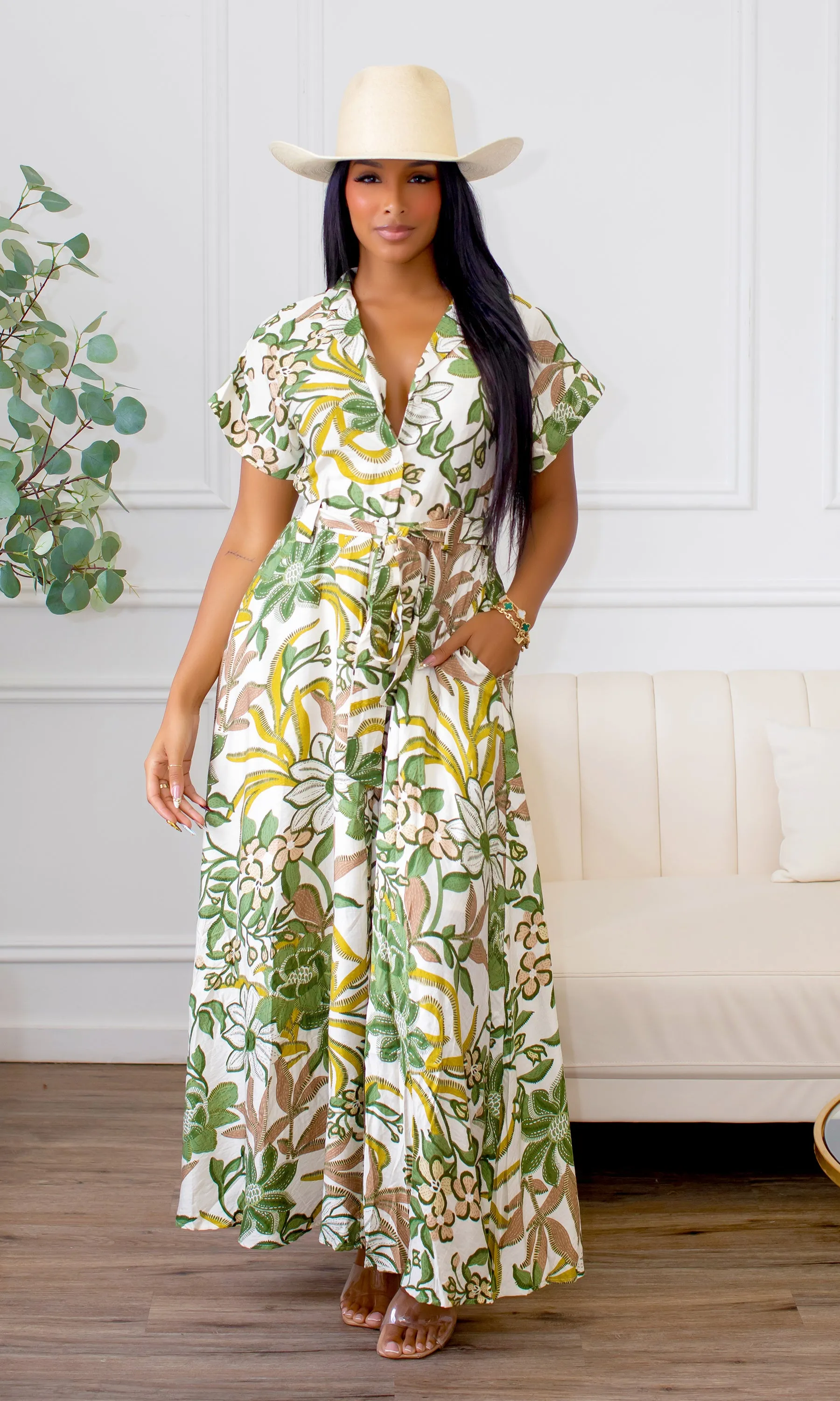 Hayden Garden Floral Tie-Waist Dress H4 sold by Cutely Covered product image thumbnail 2