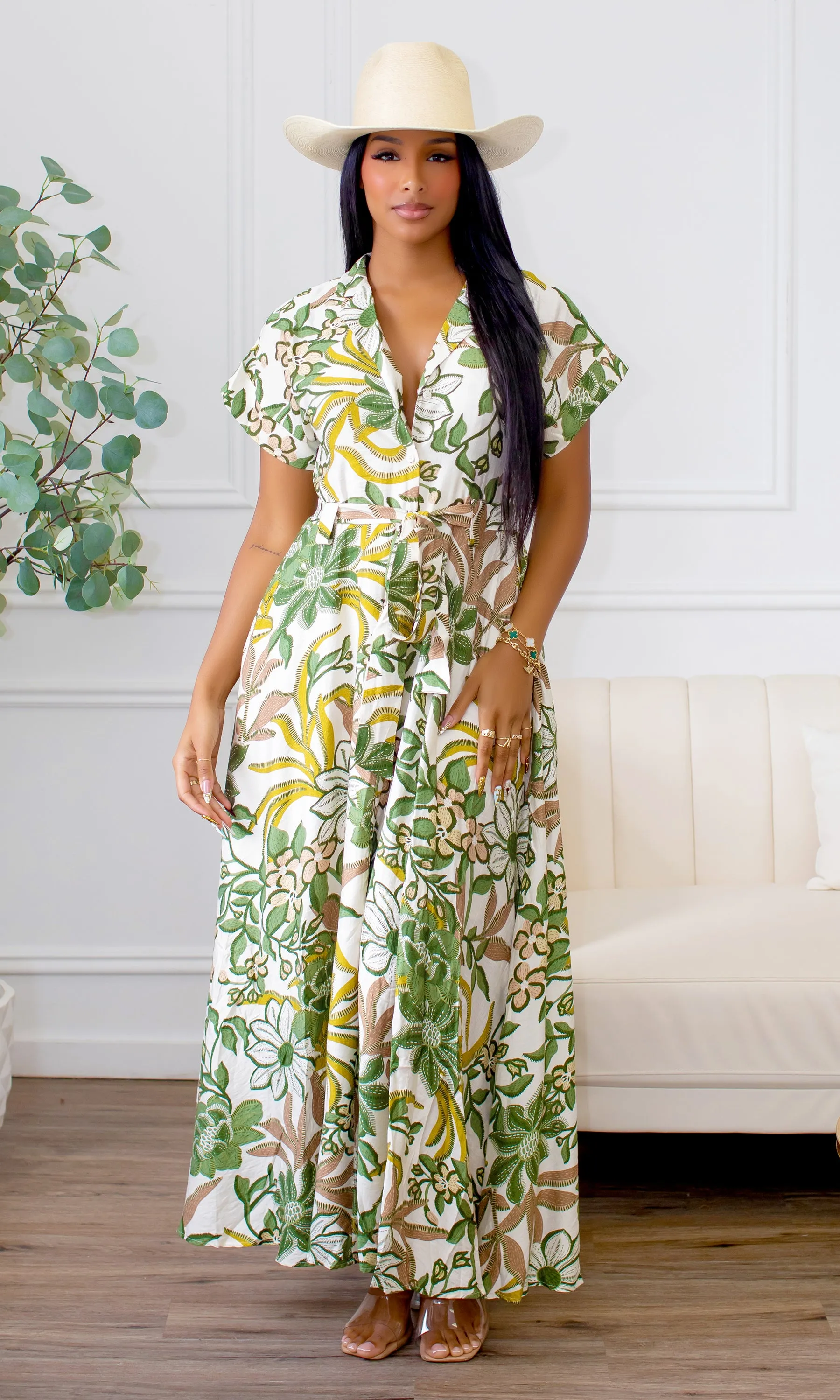 Hayden Garden Floral Tie-Waist Dress H4 sold by Cutely Covered