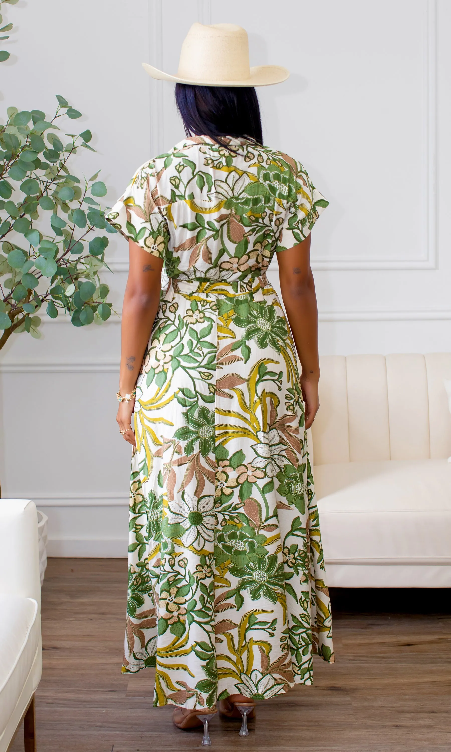 Hayden Garden Floral Tie-Waist Dress H4 sold by Cutely Covered product image thumbnail 4