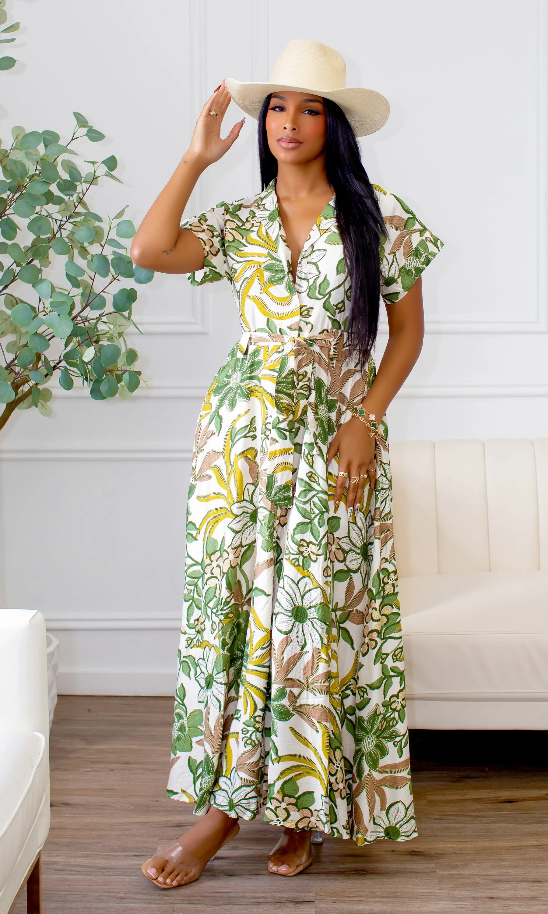 Hayden Garden Floral Tie-Waist Dress H4 sold by Cutely Covered product image thumbnail 3