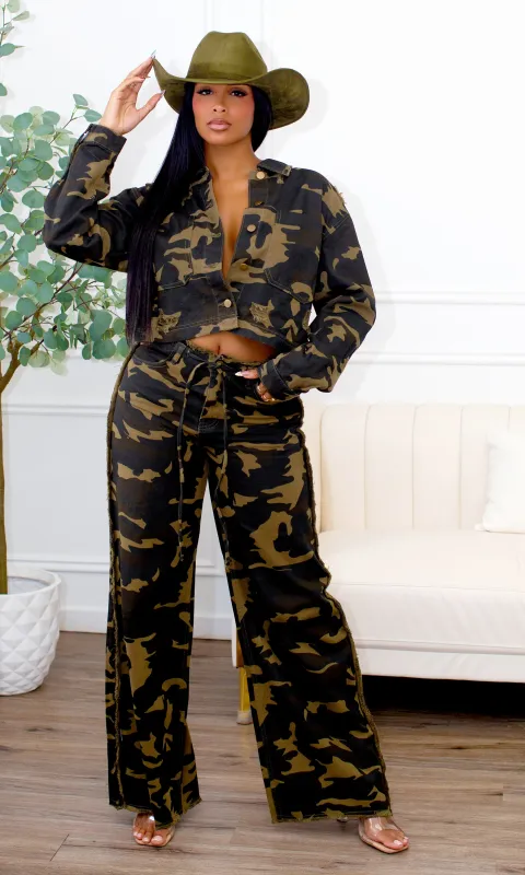 Raegan Camo Jacket Pants Set R5 sold by Cutely Covered
