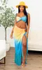 Twist Rope Detail Mesh Swim Coverup Skirt Set- Multicolor sold by Cutely Covered