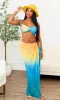 Twist Rope Detail Mesh Swim Coverup Skirt Set- Multicolor sold by Cutely Covered
