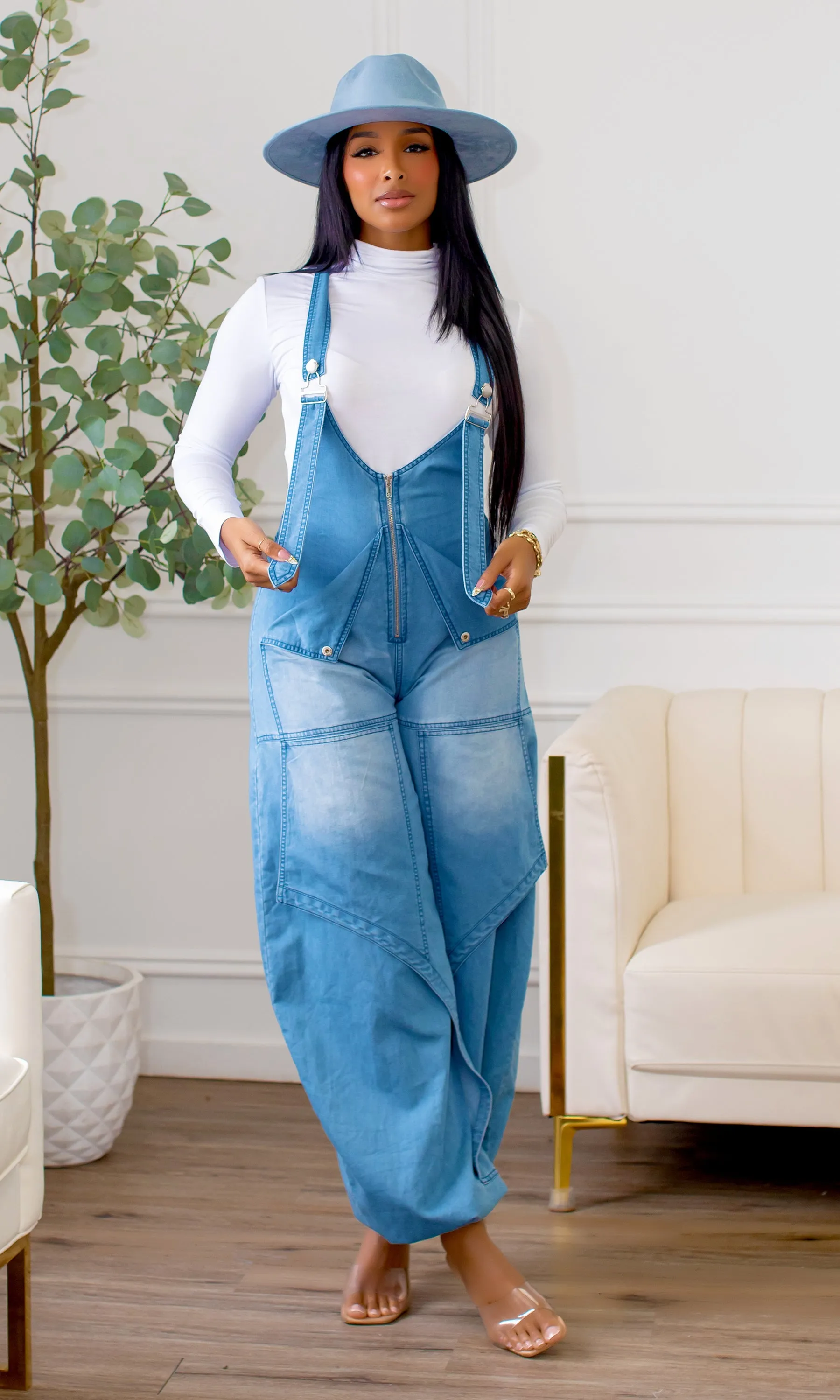 Vega Utility Denim Jumpsuit V3 sold by Cutely Covered product image thumbnail 2