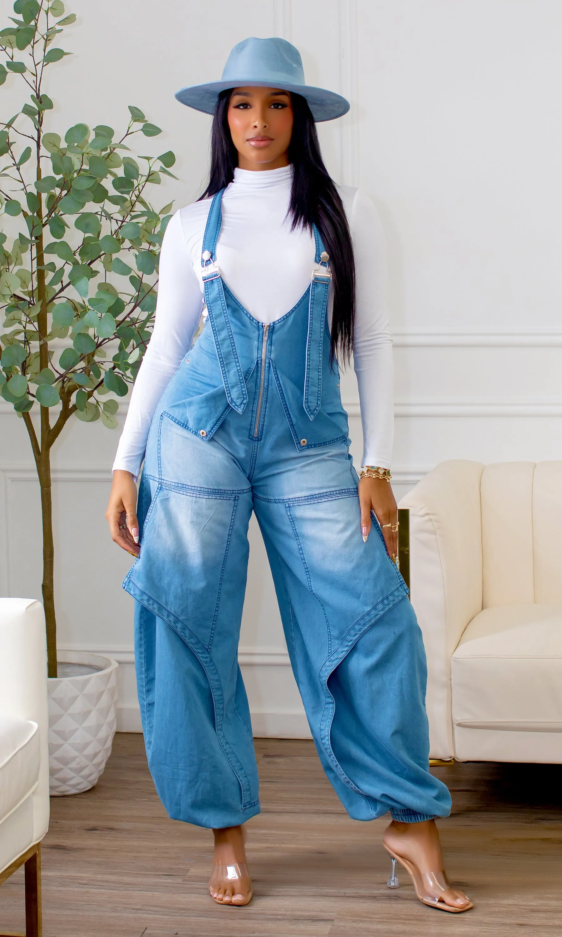 Vega Utility Denim Jumpsuit V3 sold by Cutely Covered product image thumbnail 4