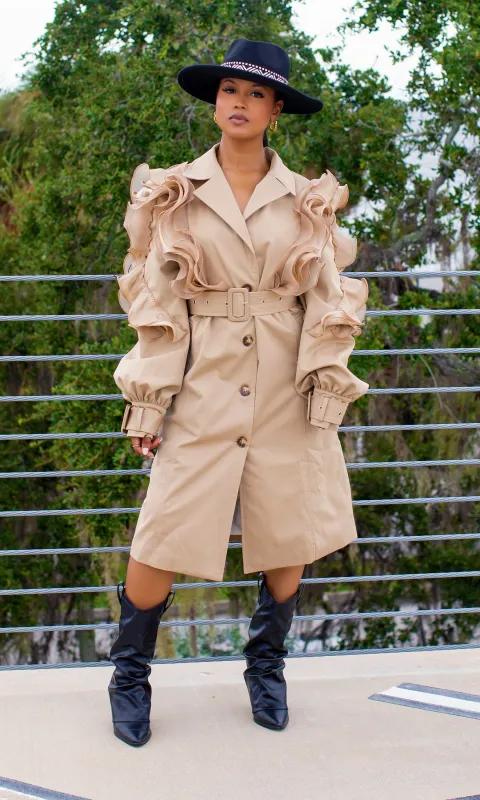 Structured Luxe Trench Coat  S14 sold by Cutely Covered