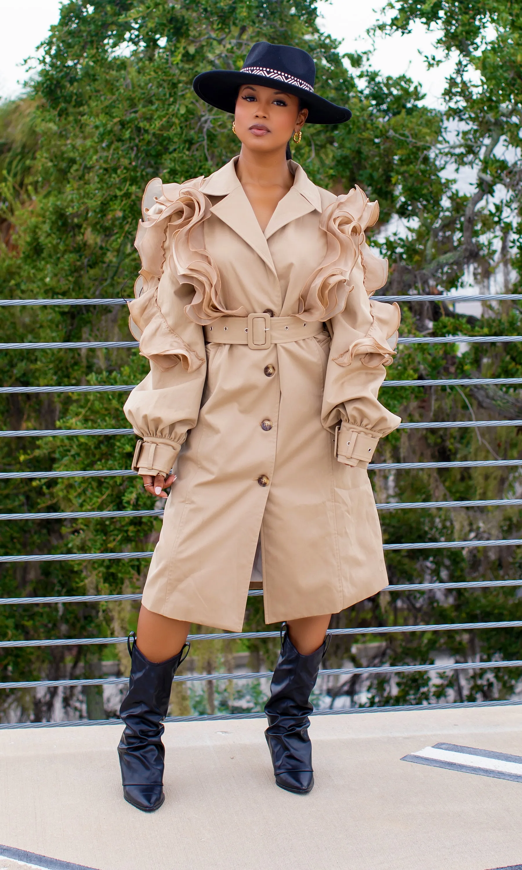 Structured Luxe Trench Coat S14 sold by Cutely Covered