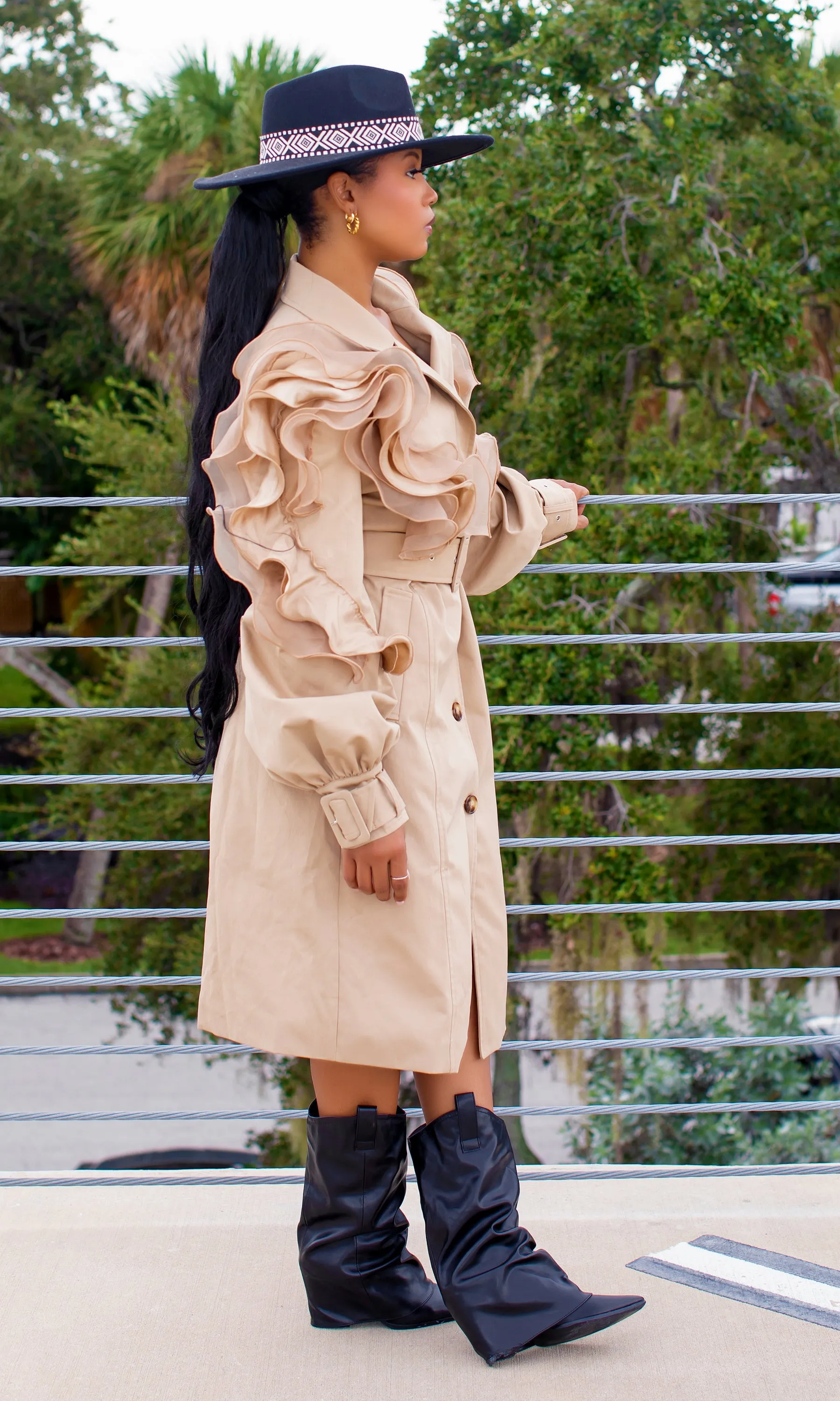 Structured Luxe Trench Coat S14 sold by Cutely Covered product image thumbnail 4