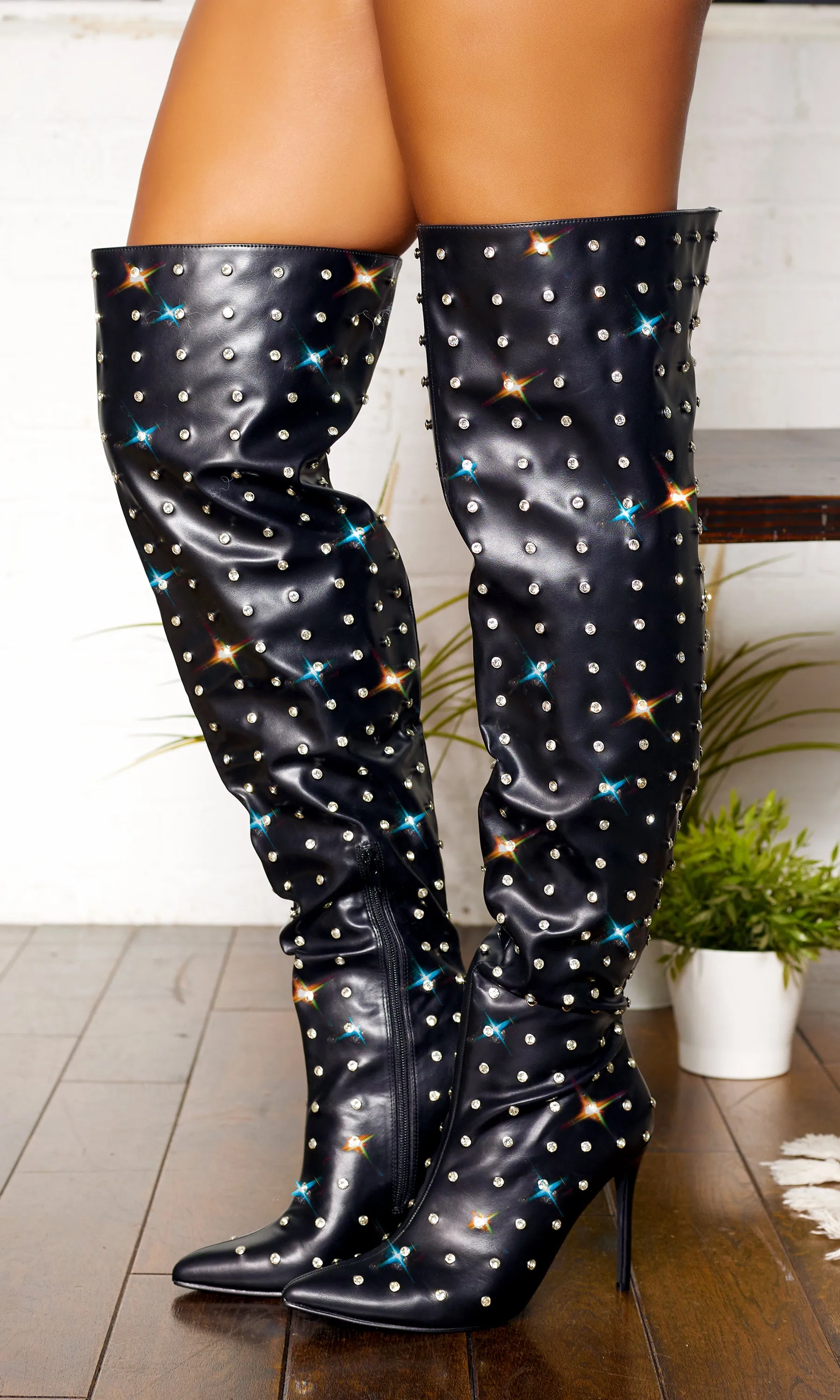 Girl's BFF | Studded Thigh High Boots - Black FINAL SALE sold by Cutely Covered product image thumbnail 2