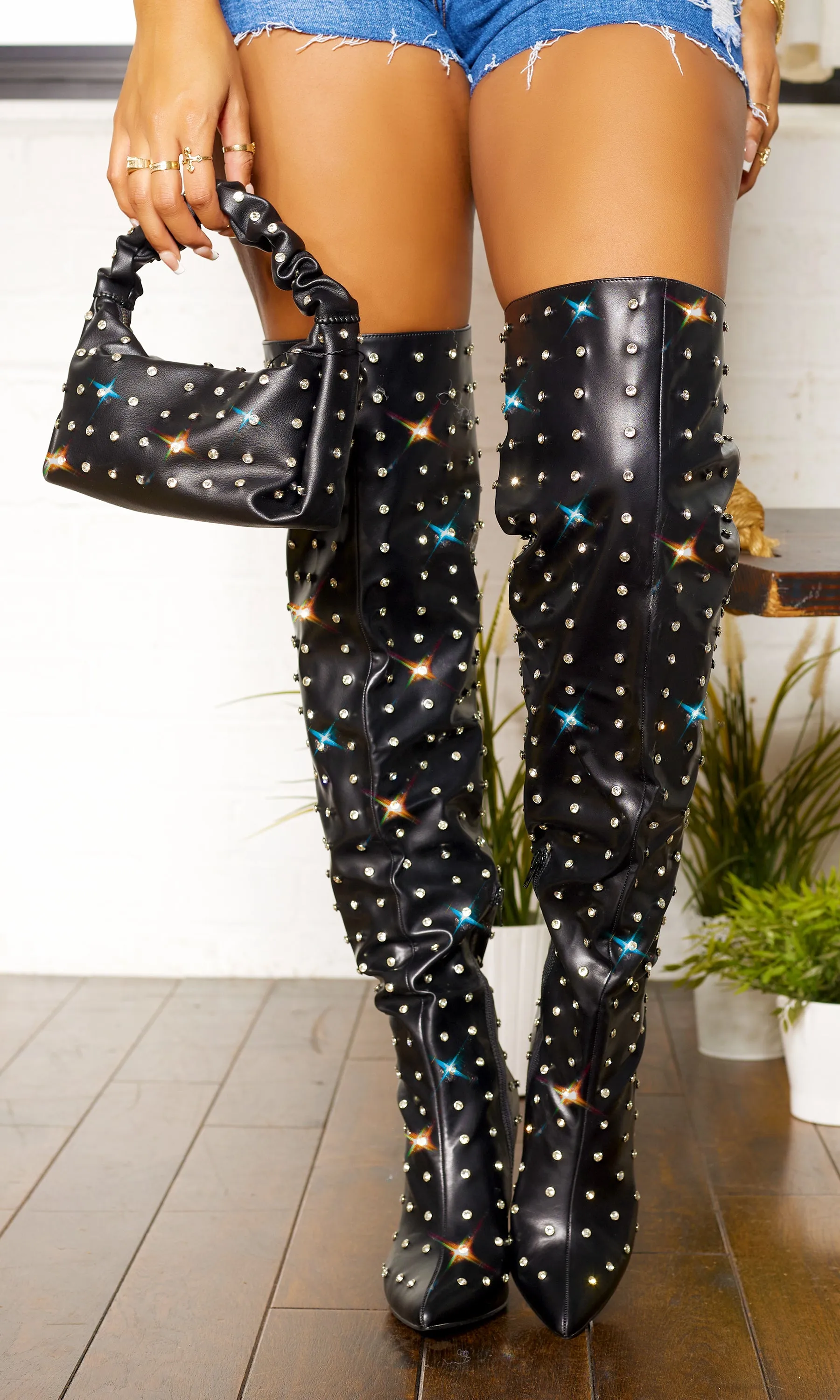 Girl's BFF | Studded Thigh High Boots - Black FINAL SALE sold by Cutely Covered product image thumbnail 5