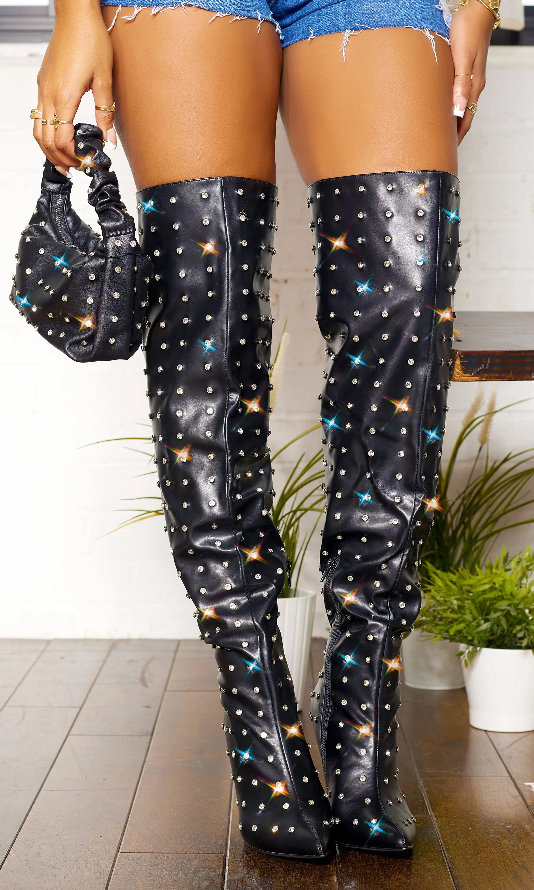 Girl's BFF | Studded Thigh High Boots - Black FINAL SALE sold by Cutely Covered product image thumbnail 3