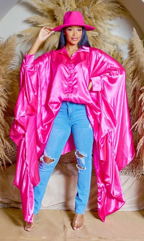 Chic Asymmetrical Top - Satin Pink FINAL SALE sold by Cutely Covered