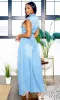 Zara Casual Straight Wide Leg Denim Jumpsuit - Medium Wash sold by Cutely Covered