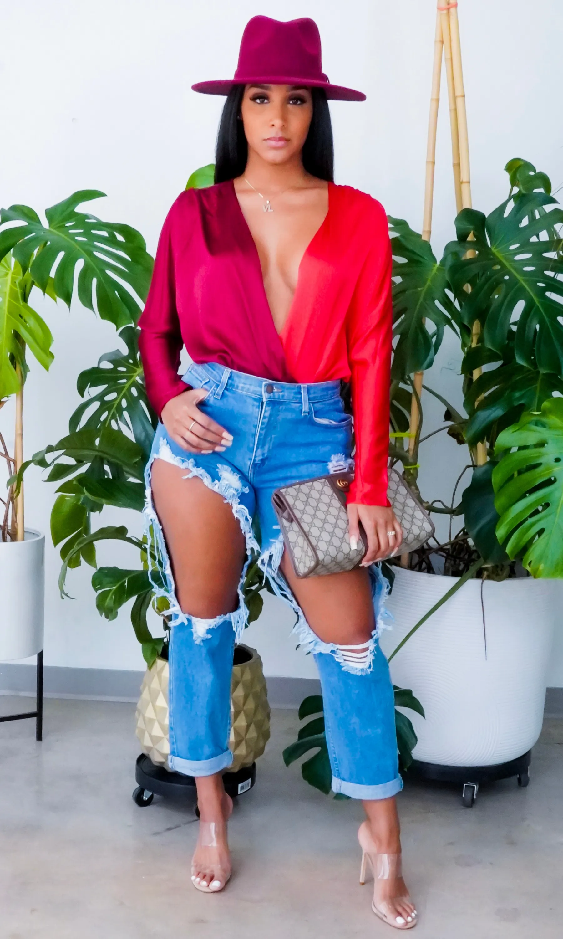 Slay Sis | Bodysuit-Pomegranate/Red sold by Cutely Covered