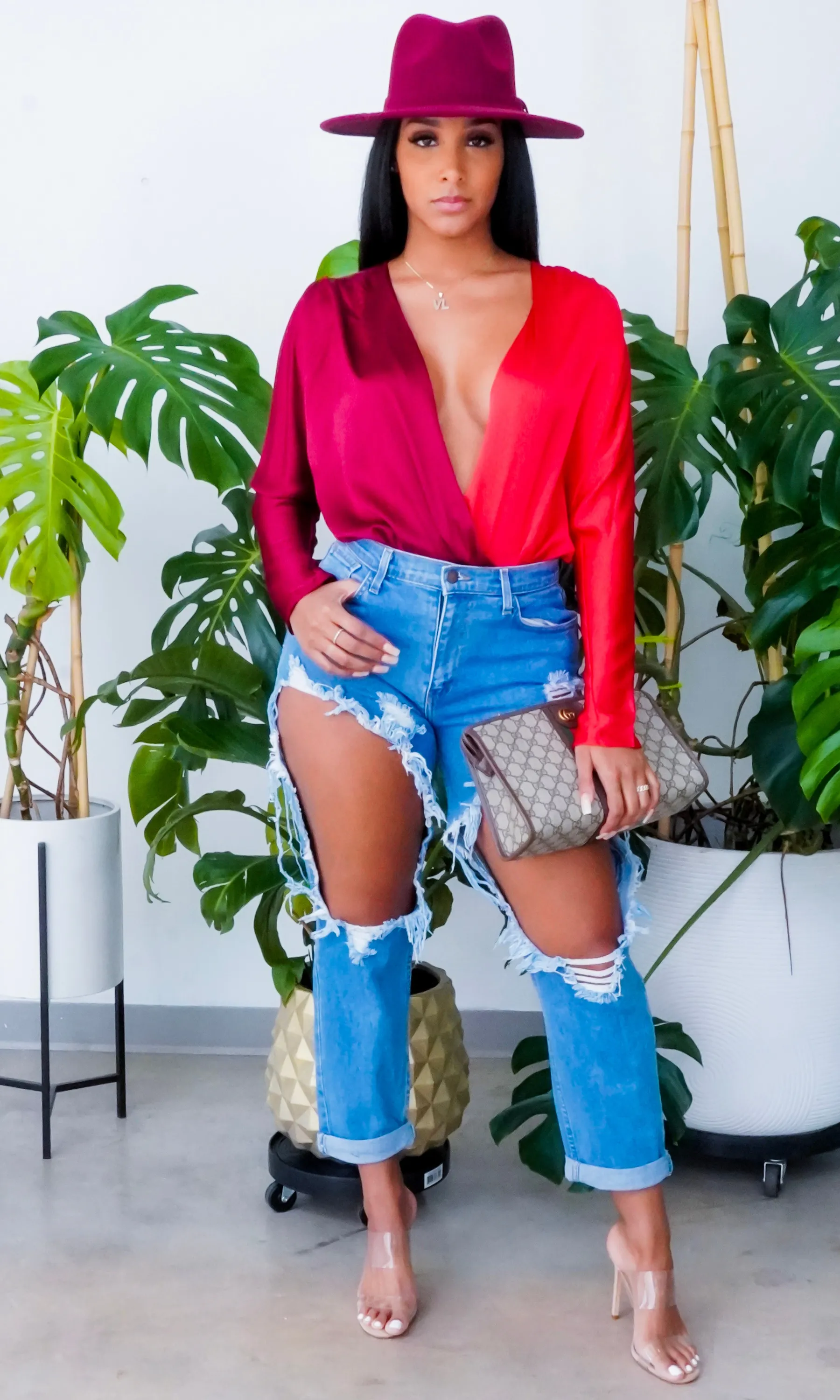 Slay Sis | Bodysuit-Pomegranate/Red sold by Cutely Covered product image thumbnail 2