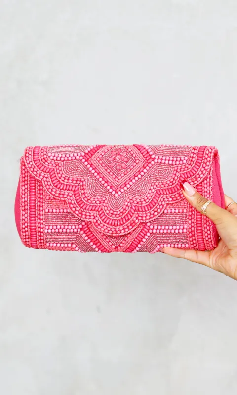 Regal Raspberry Embellished | Evening Clutch sold by Cutely Covered