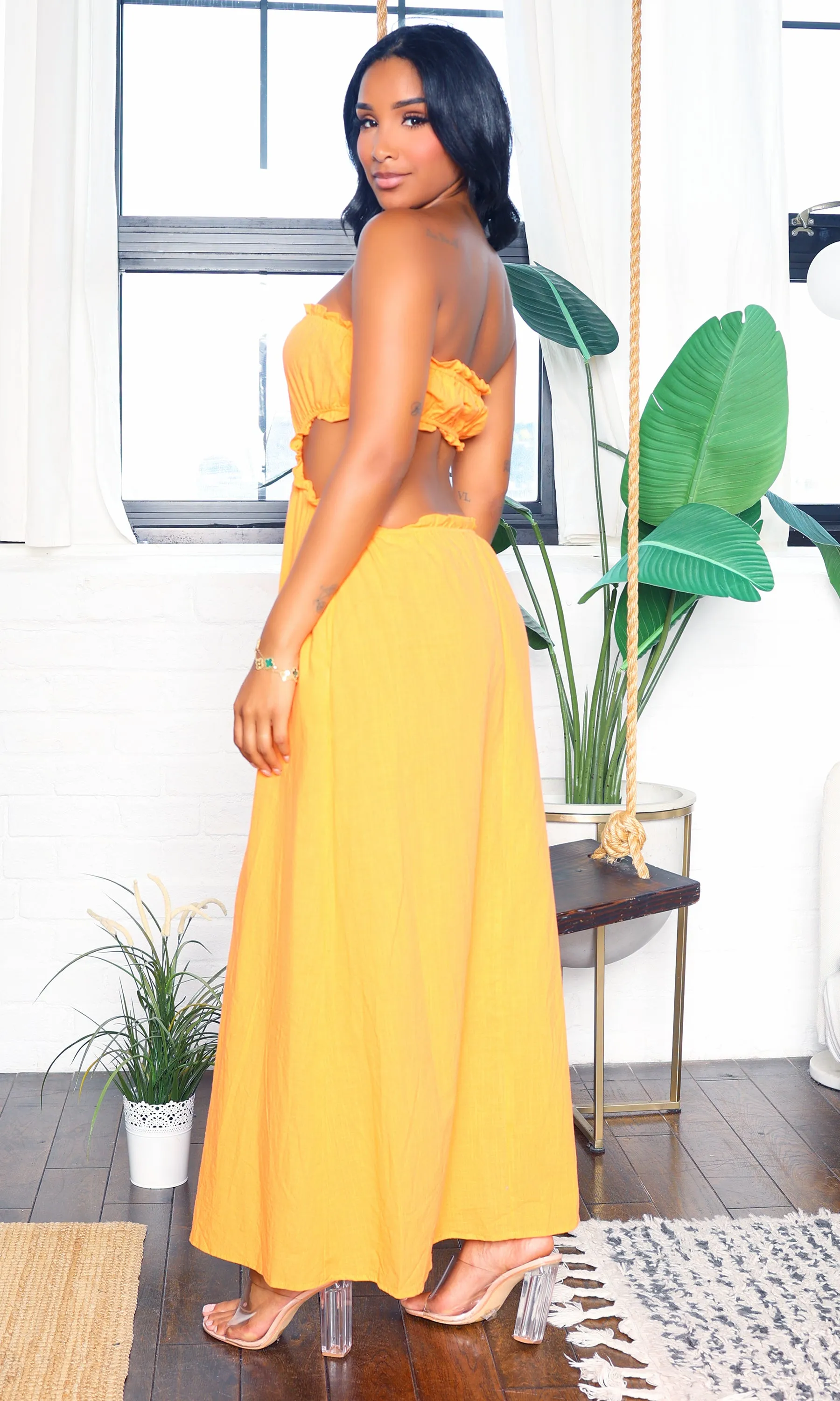 Sam’s Sunshine | Bright A Line Maxi Dress - Orange sold by Cutely Covered product image thumbnail 5