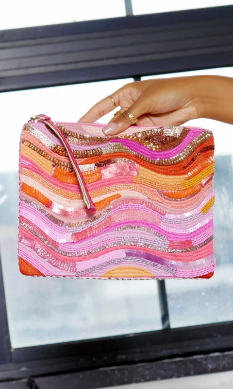 Sunset Dreams Embellished Clutch sold by Cutely Covered