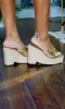 Slip-On Wedge Sandals - Gold FINAL SALE sold by Cutely Covered