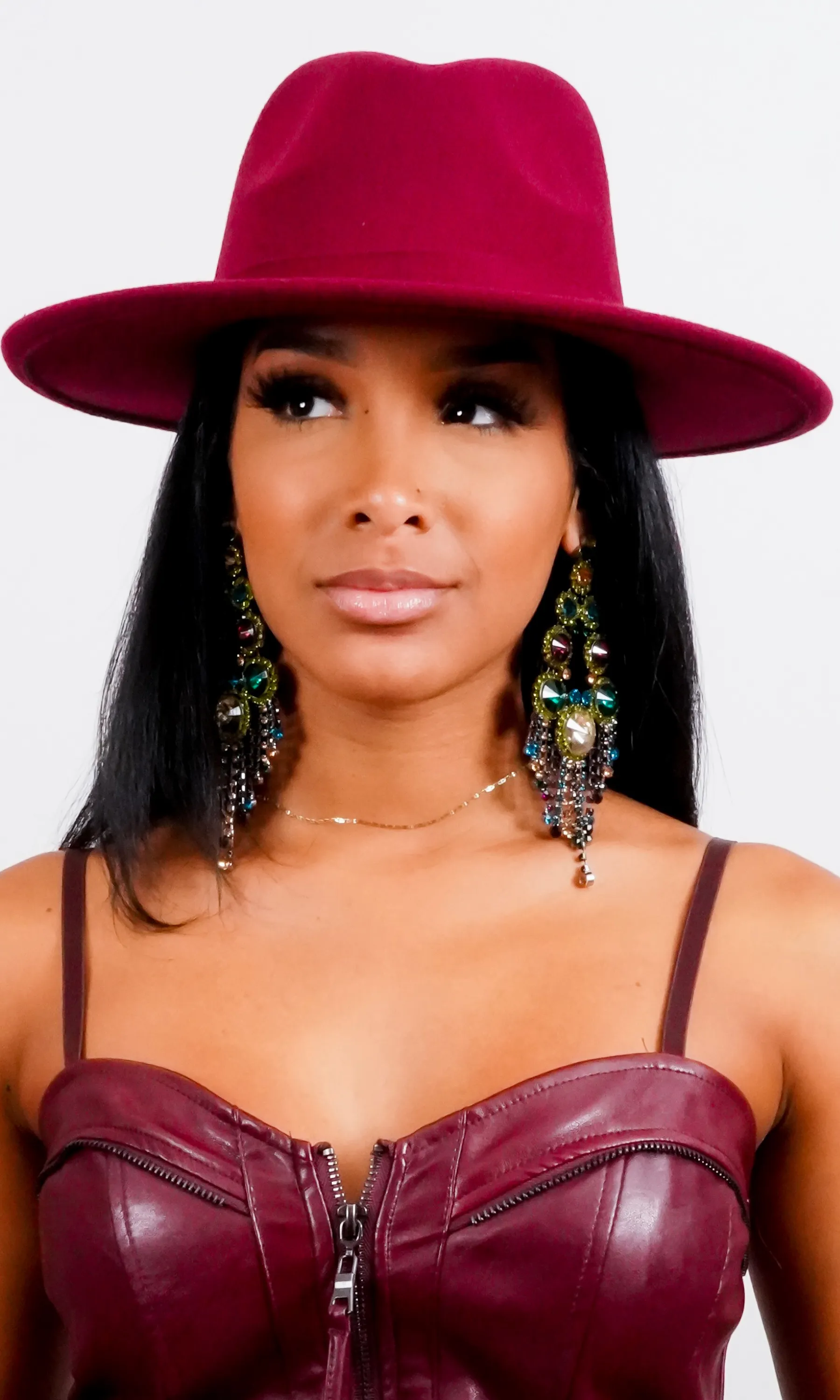 Still Trending | Wide Brim Panama Felt Fedora Hat with Band for Women Men sold by Cutely Covered product image thumbnail 3