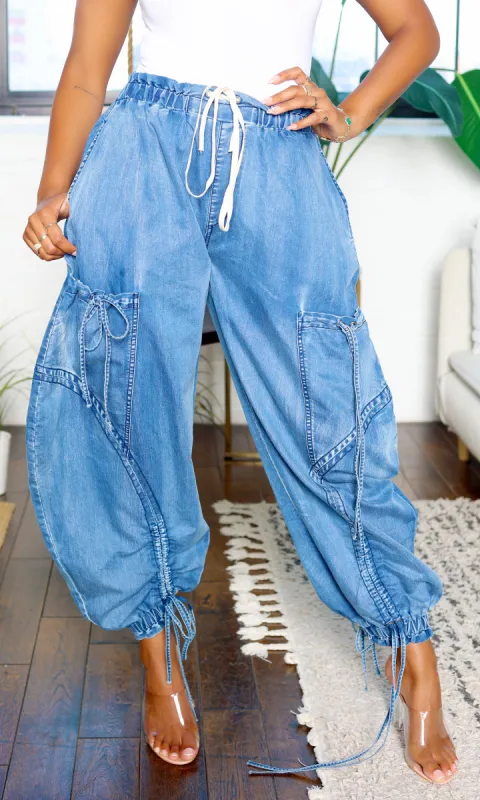 Free Spirit Cargo | Cargo Pants - Denim sold by Cutely Covered