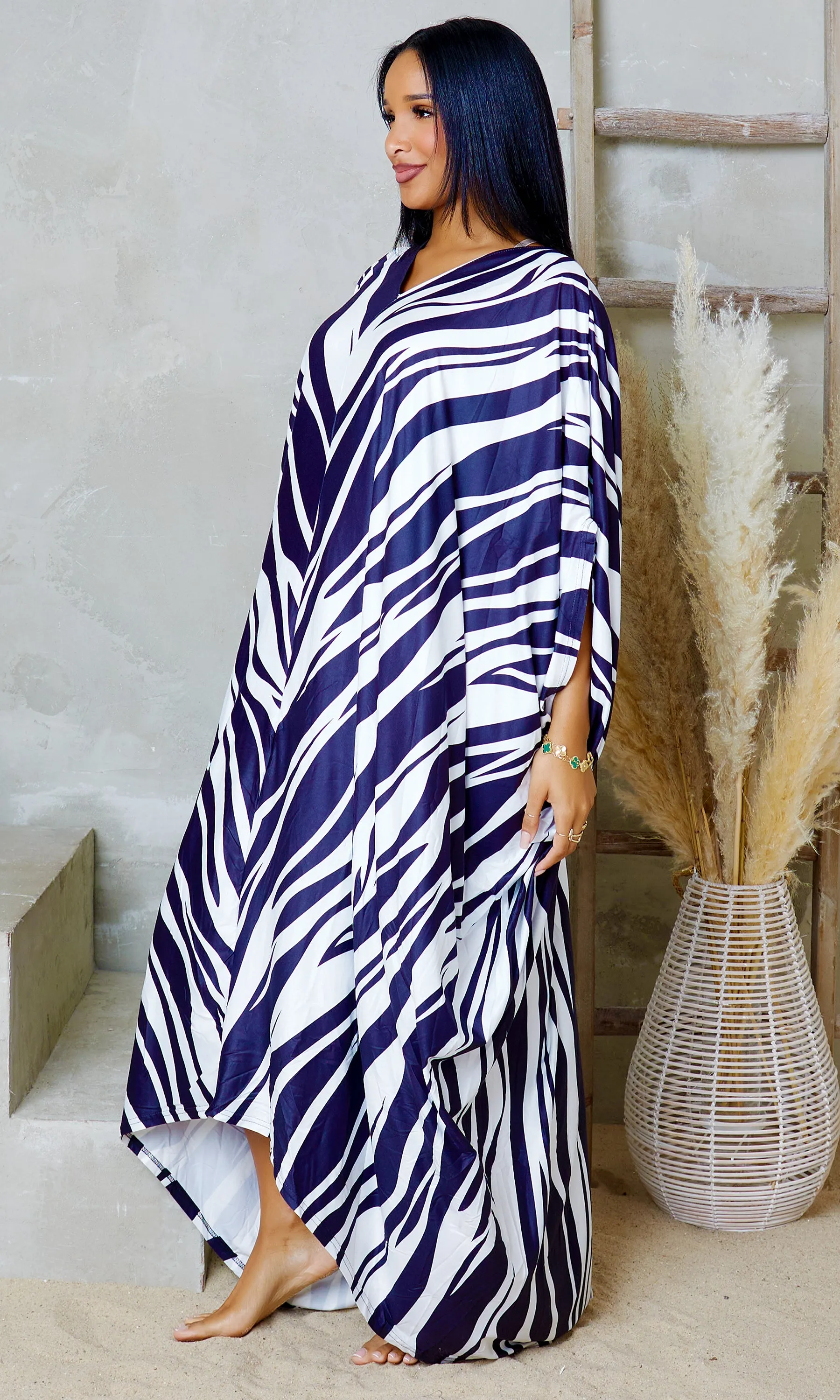 Glide Long Kaftan Dress - Zebra Print sold by Cutely Covered product image thumbnail 3