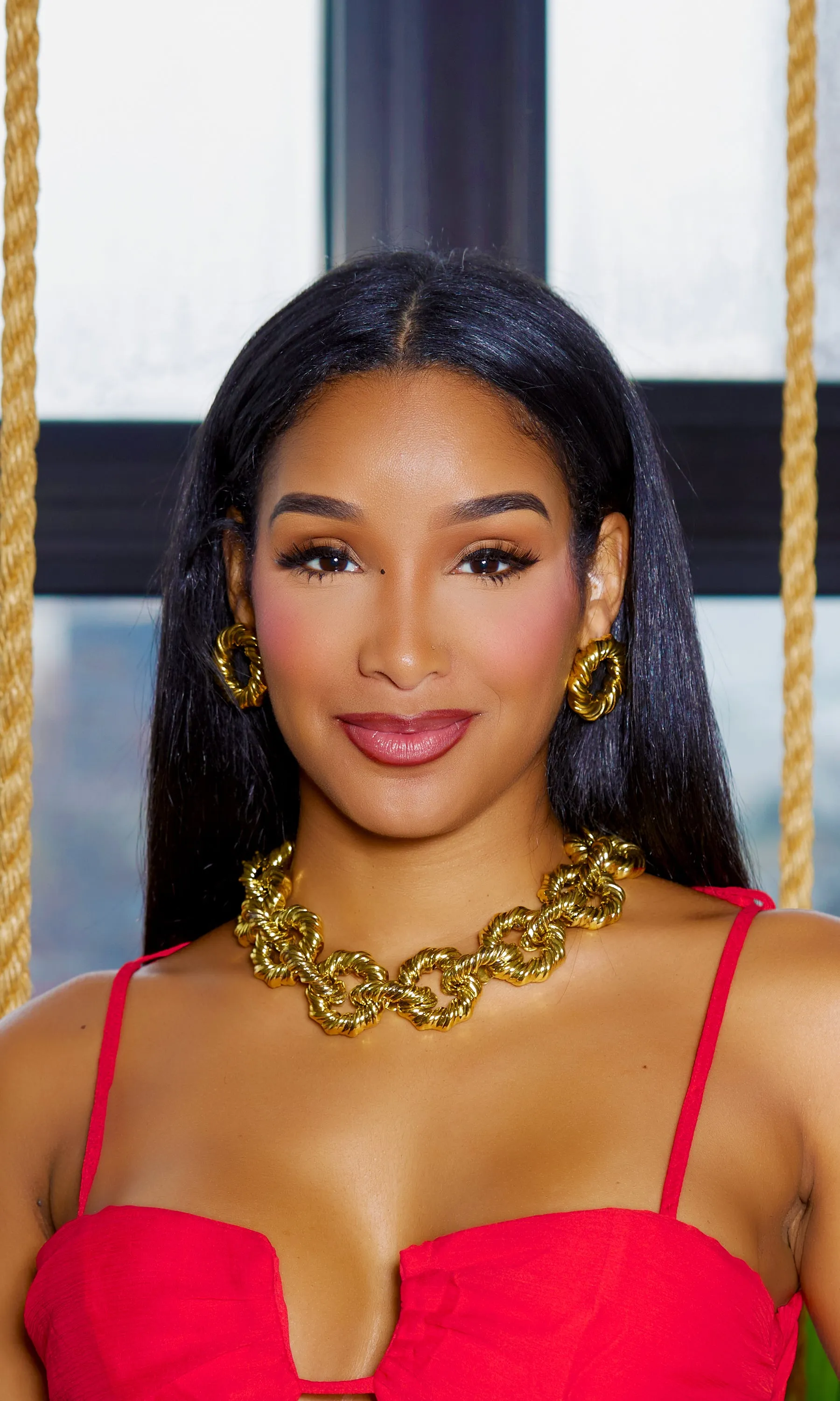 Gold Circles Necklace, Earring, Bracelet Set sold by Cutely Covered product image thumbnail 3