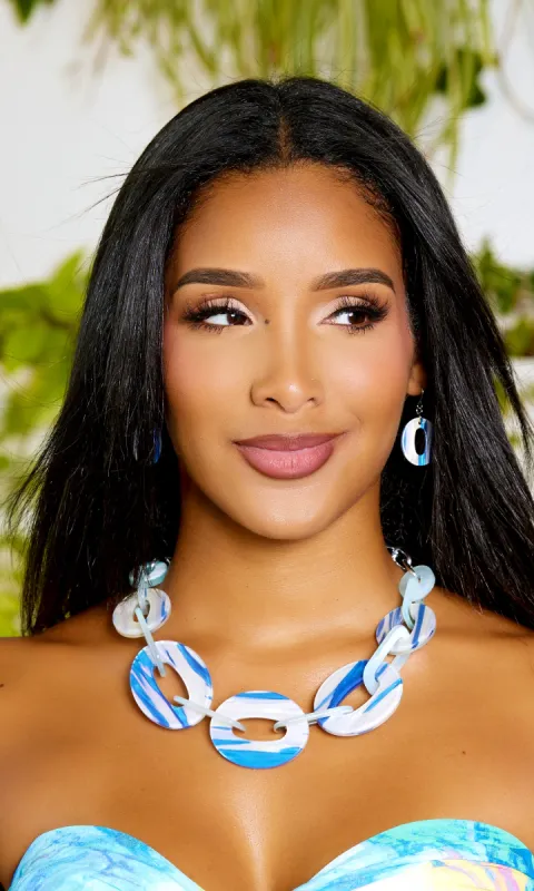 Necklace Earrings Set - Blue made by Cutely Covered