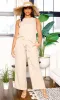 Lace-Banded Raw Edge | Women’s Adjustable Wide Brim Straw Hat Sun Protection - Tan sold by Cutely Covered