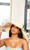 Lace-Banded Raw Edge | Women’s Adjustable Wide Brim Straw Hat Sun Protection - Tan sold by Cutely Covered