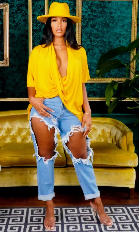 Beaux Blouse-  Mustard final sale B4 sold by Cutely Covered