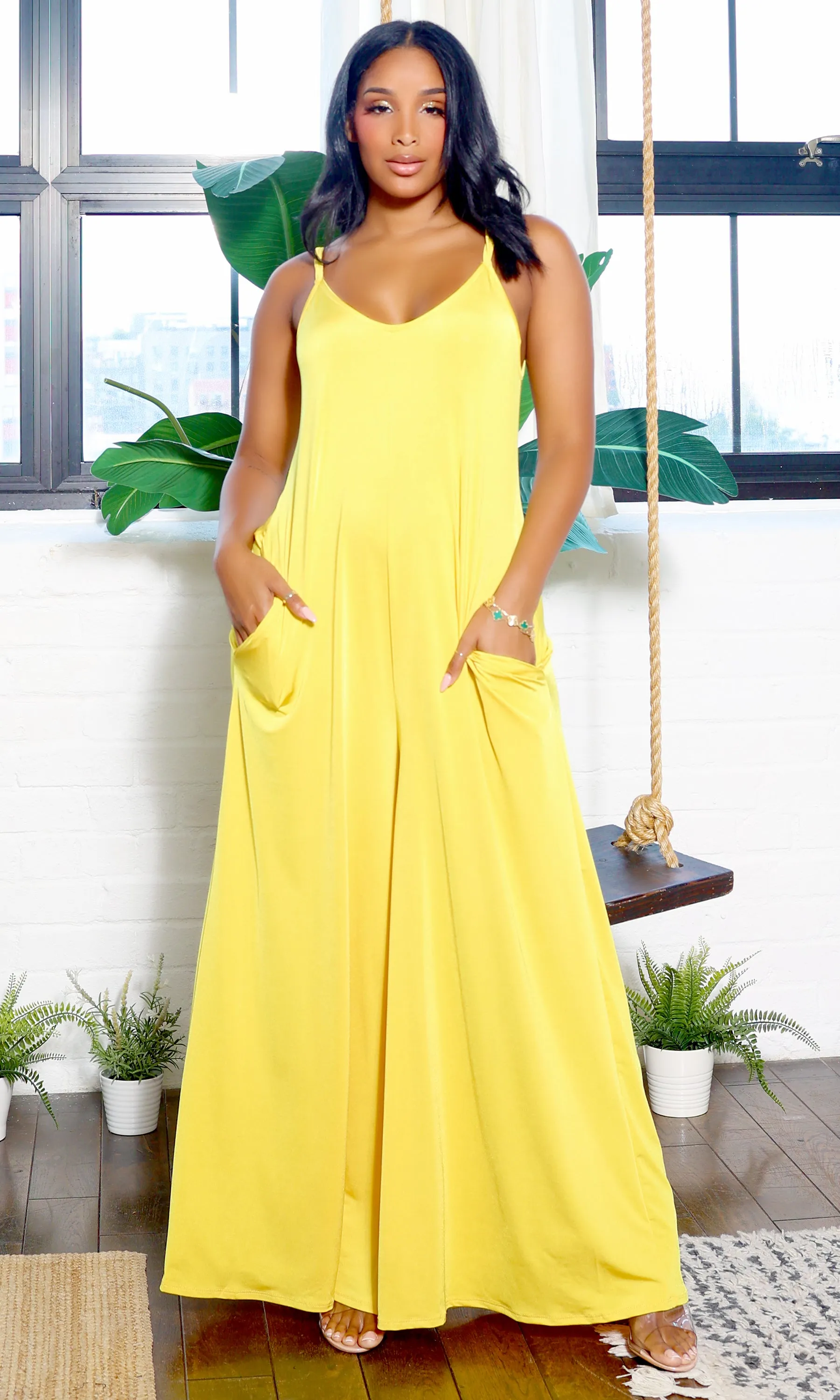 Stretch Chic Jumpsuit - Yellow sold by Cutely Covered product image thumbnail 3
