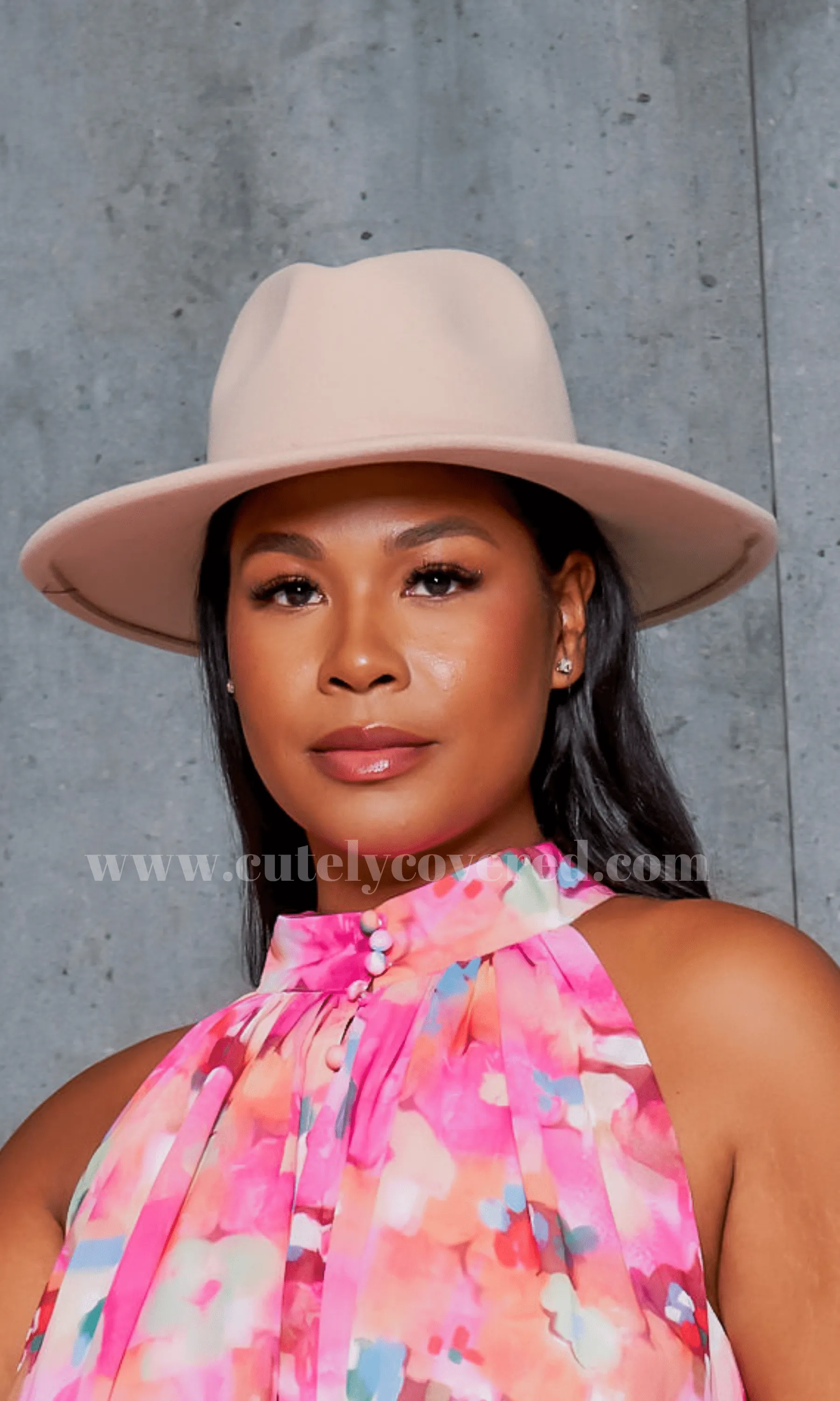 Still Trending | Wide Brim Panama Felt Fedora Hat with Band - Beige sold by Cutely Covered product image thumbnail 4