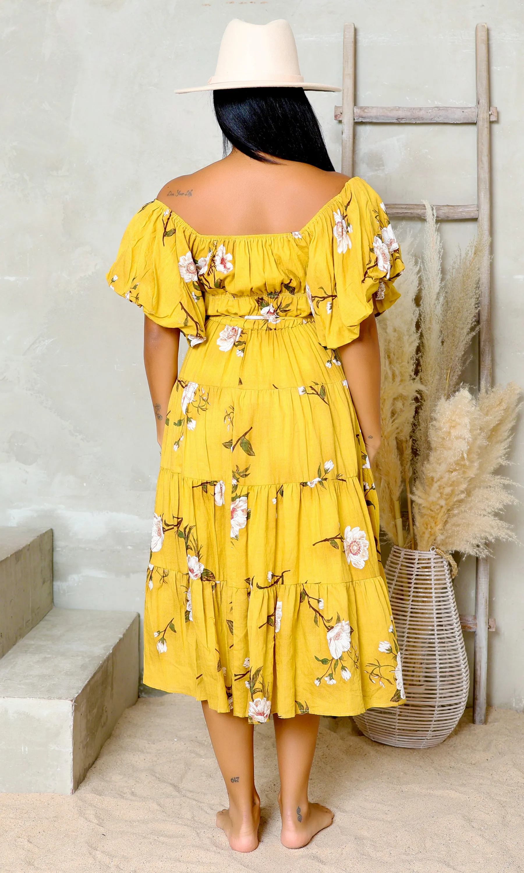 Petal Perfection | Floral Dress - Mustard sold by Cutely Covered product image thumbnail 4