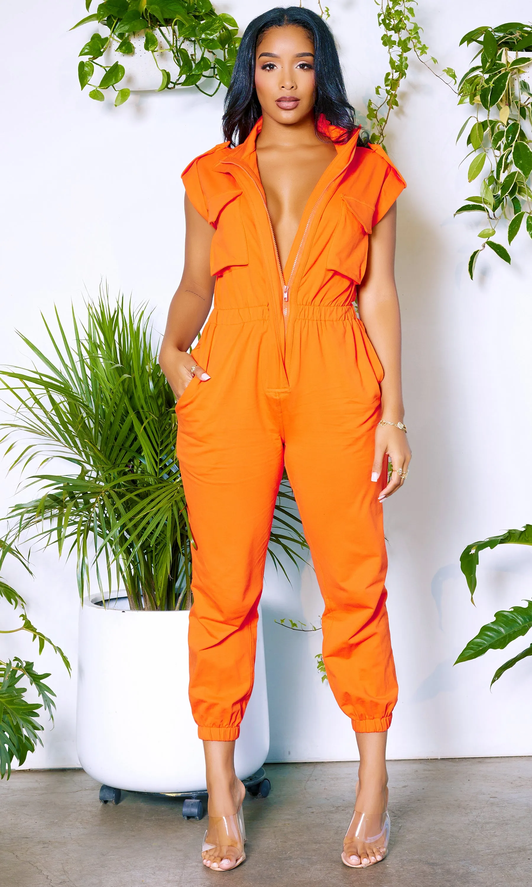 At Ease Jumpsuit- Orange sold by Cutely Covered product image thumbnail 3