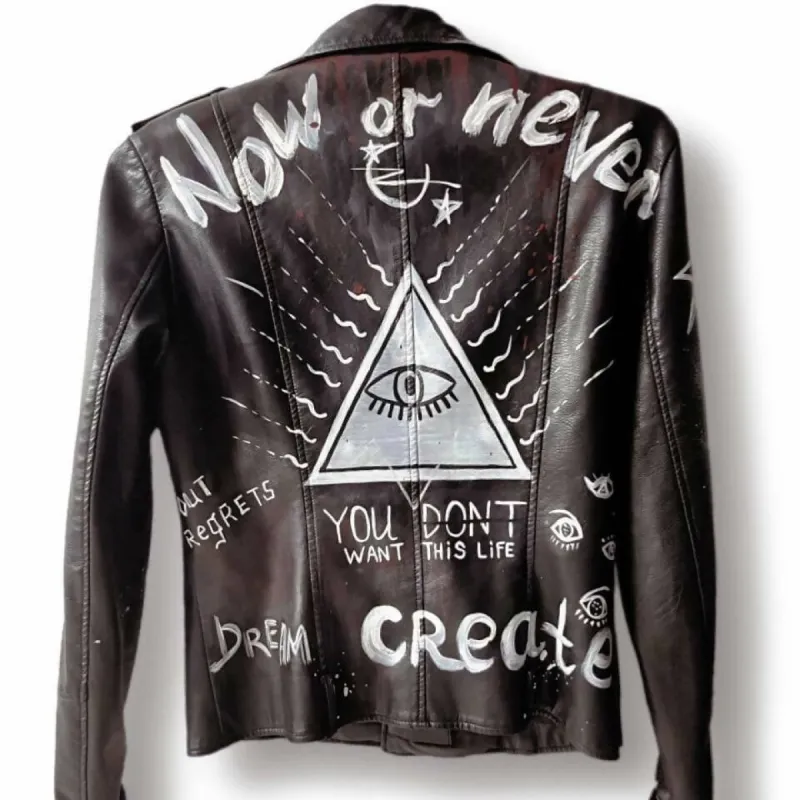 Dare to Defy Leather Jacket sold by Drippy Custom Many
