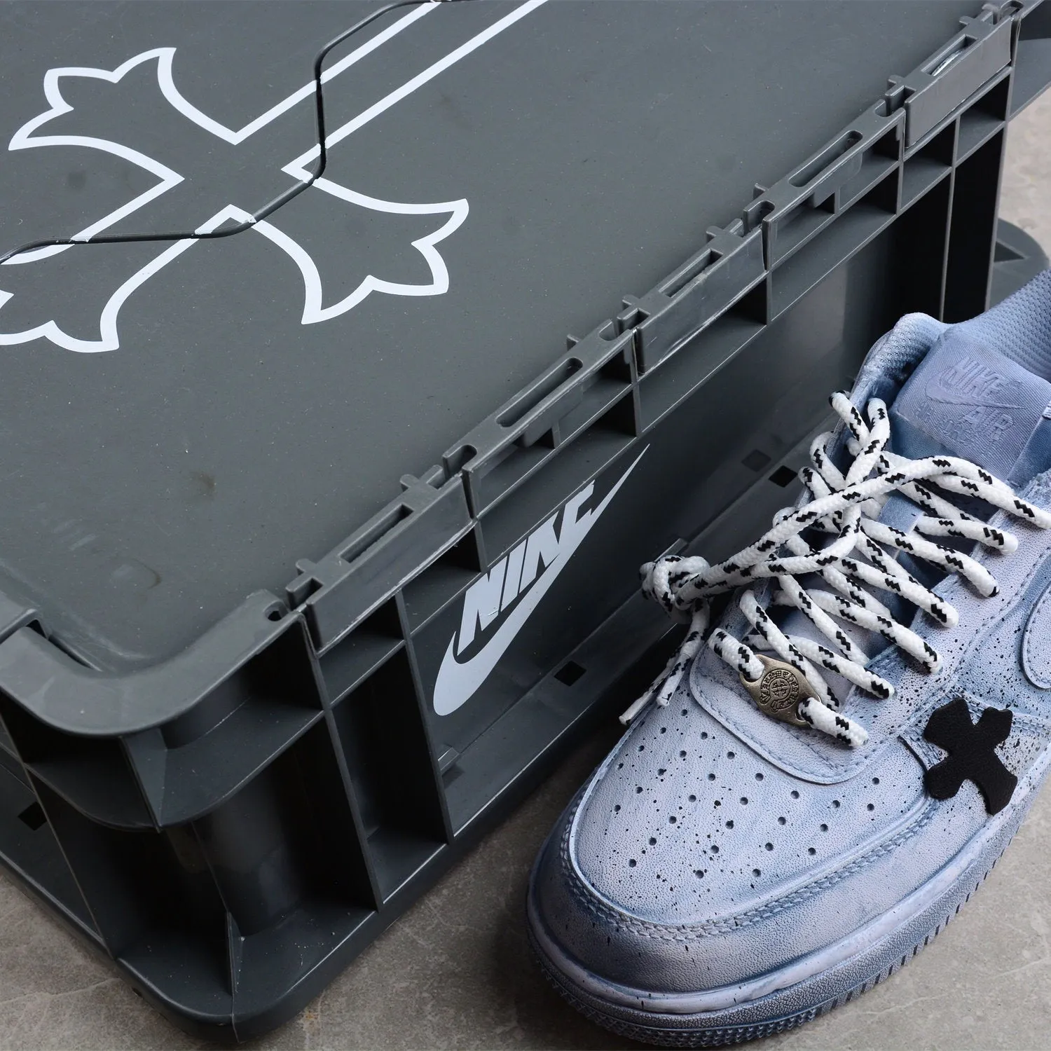 Blue Chrome Hearts Air Force 1 sold by Drippy Custom Many product image thumbnail 2