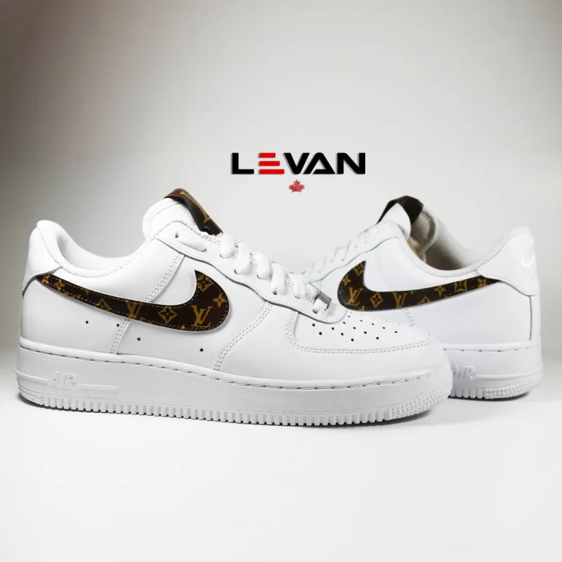'LV-inspired' Air Force 1 Shadow sold by Drippy Custom Many