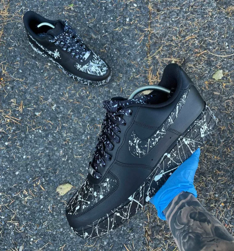 ‘Black Splatter’ Air Force 1’s sold by Drippy Custom Many