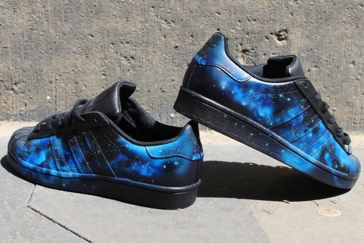 'Dark Galaxy' Adidas Superstar made by Drippy Custom Many