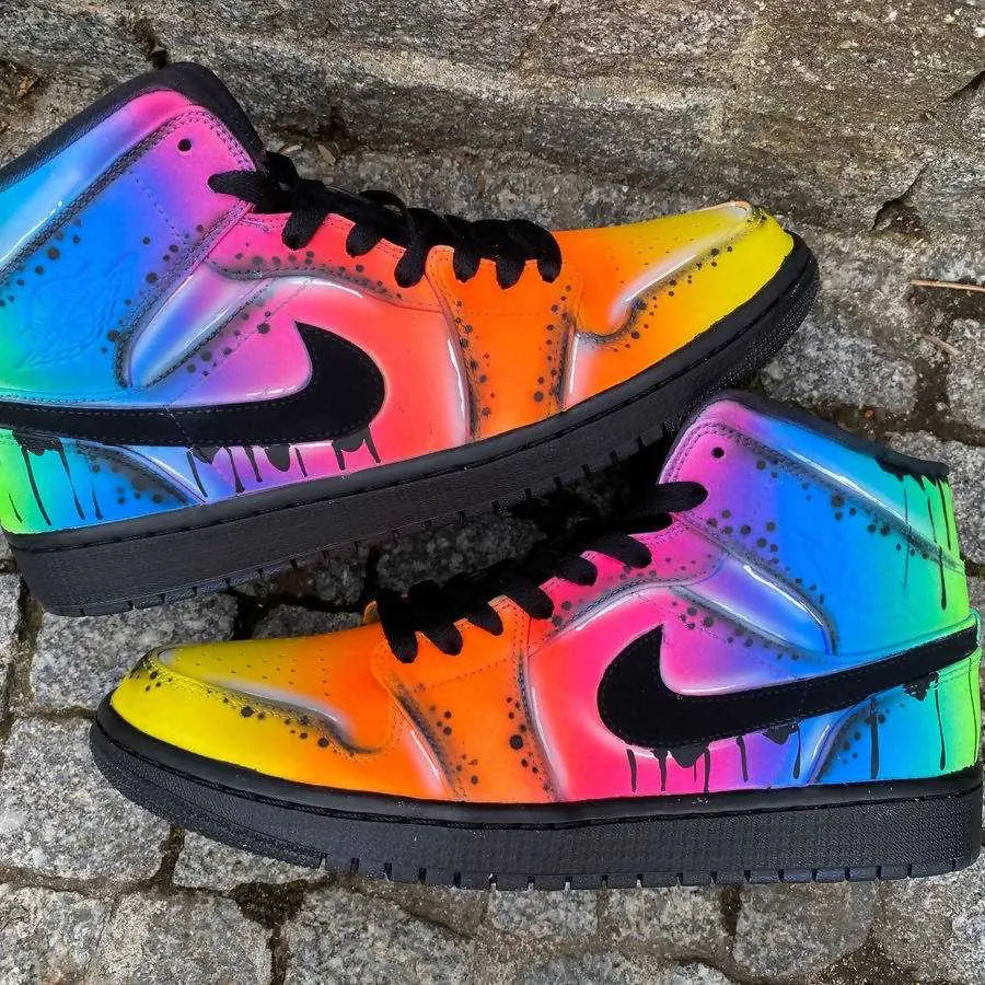 'Neon Flash' Air Jordan 1 Mid sold by Drippy Custom Many