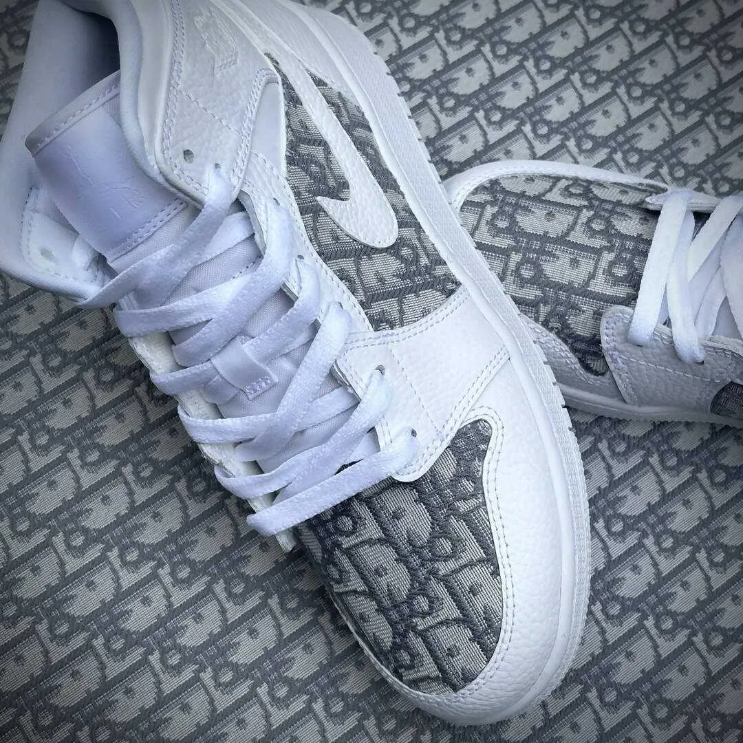 Dior Gray Jordan 1 Mid sold by Drippy Custom Many product image thumbnail 2