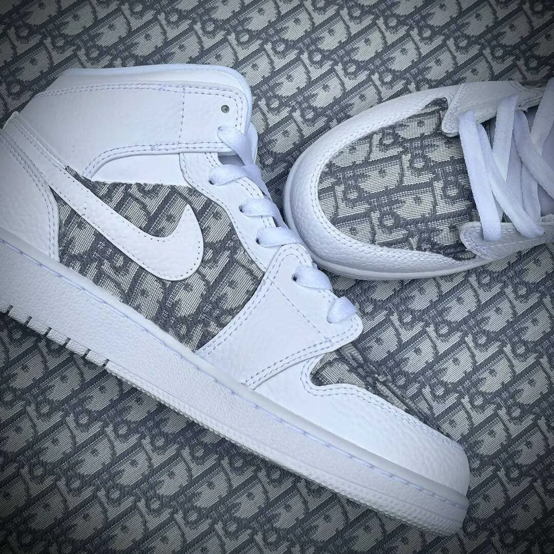 Dior Gray Jordan 1 Mid sold by Drippy Custom Many product image thumbnail 3
