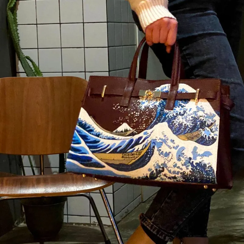 "The Great Wave off Kanagawa" Bag sold by Drippy Custom Many