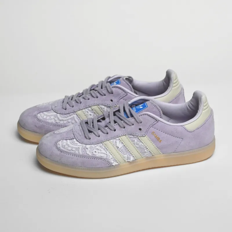 Flower Lace Lavender Adidas Samba sold by Drippy Custom Many