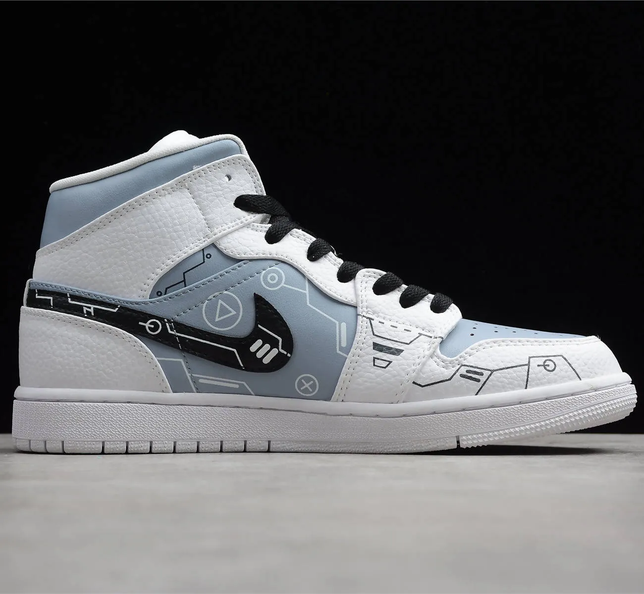 'Cyber' Air Jordan 1 Mid (US M 12) sold by Drippy Custom Many product image thumbnail 4