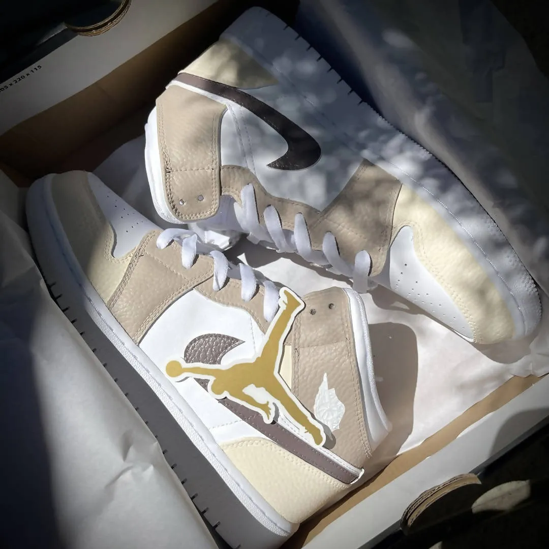 Creamy Air Jordan 1 Mid sold by Drippy Custom Many product image thumbnail 2