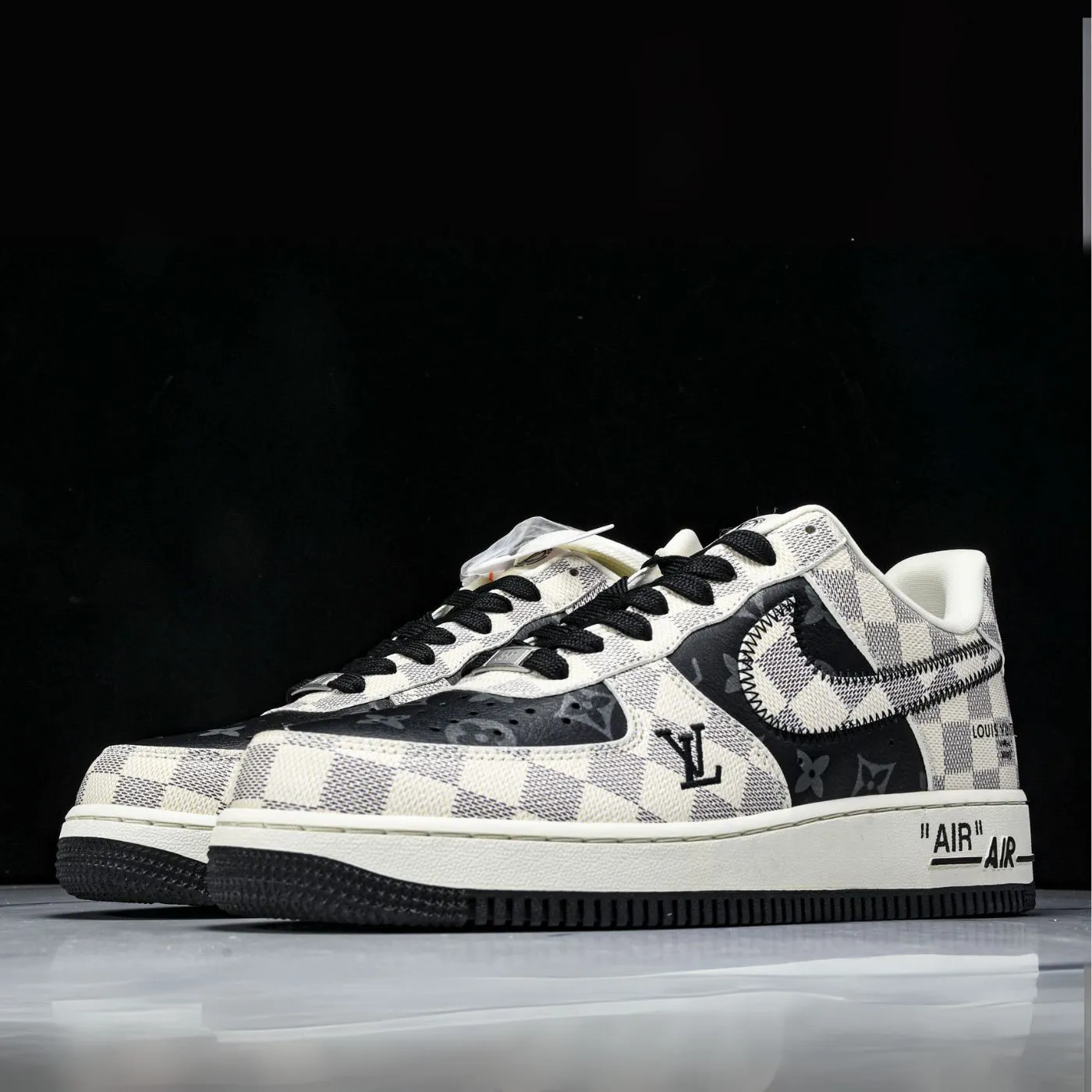Royal Black LV Air Force 1 sold by Drippy Custom Many