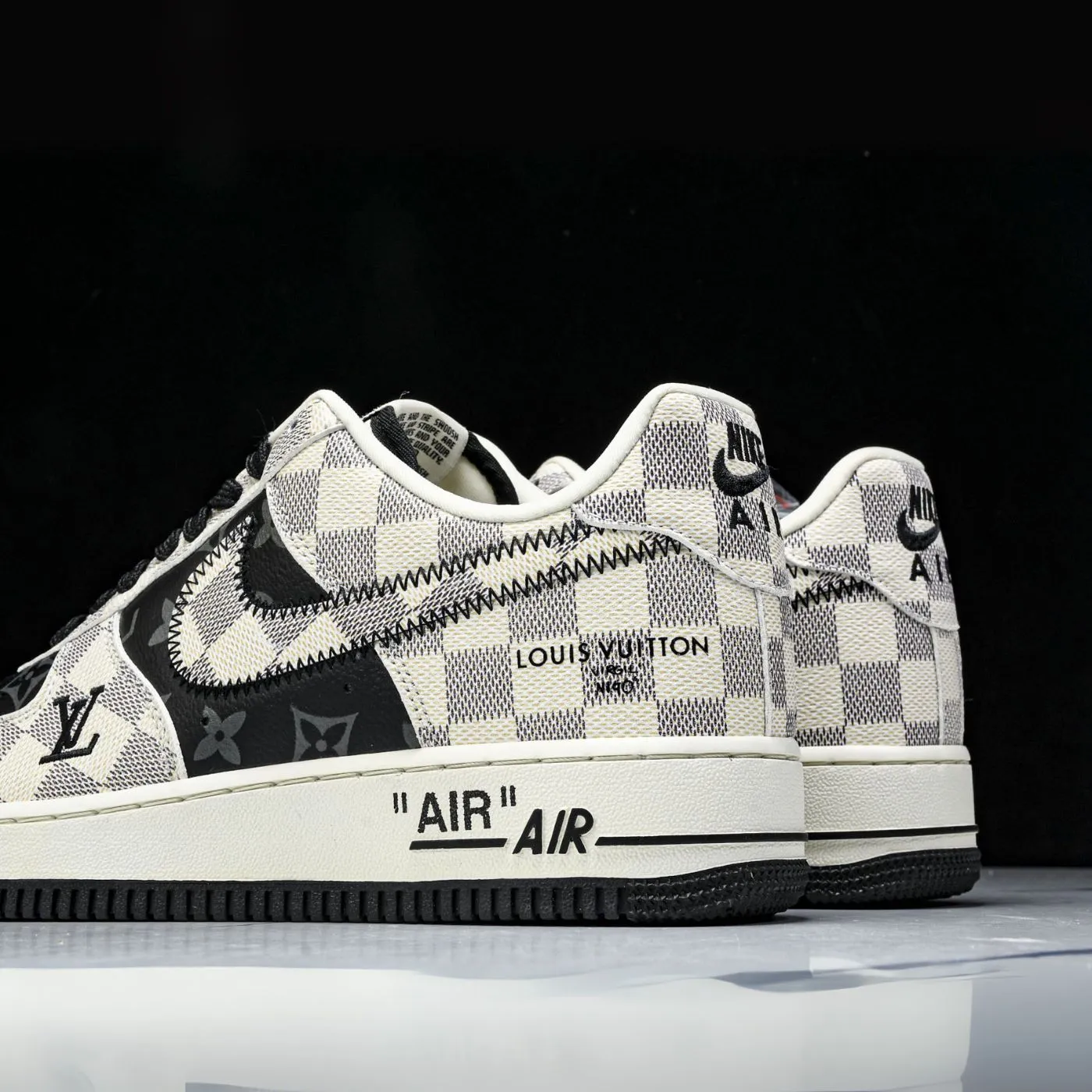 Royal Black LV Air Force 1 sold by Drippy Custom Many product image thumbnail 4